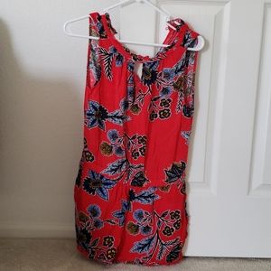 LOFT red floral romper